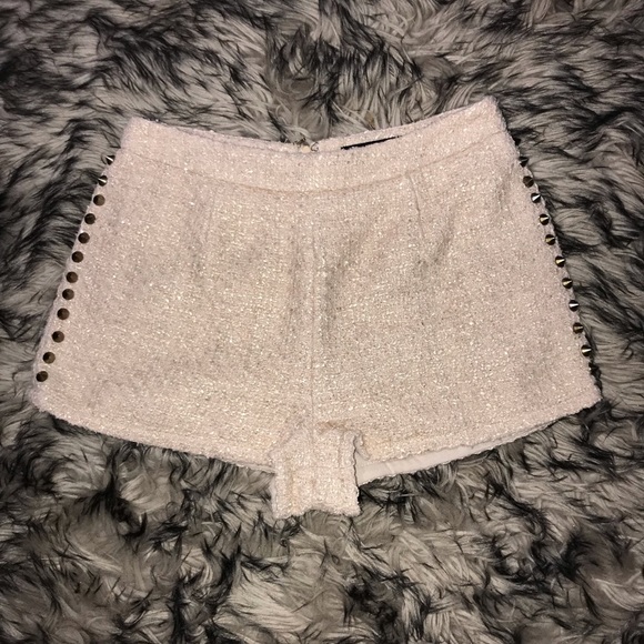 Cream Stud Shorts - Picture 1 of 3